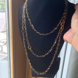 Sterling Silver .925 Long Link Necklace 60"